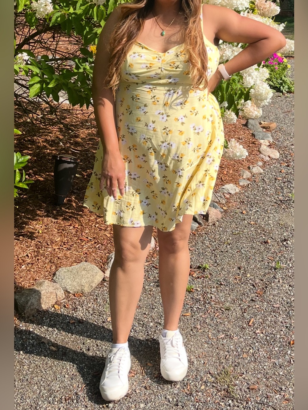 Yellow Floral Smocked Dress - XL